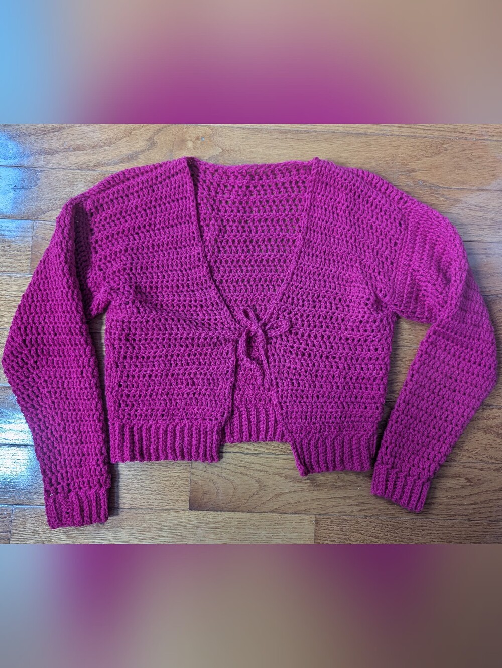 Hot Pink Handmade Crochet Cardigan